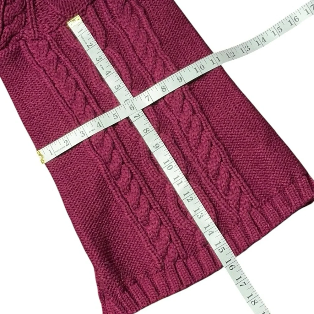 Cozy Cable Knit Dog Sweater in Plum